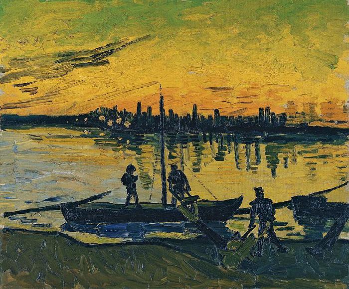 Vincent Van Gogh Downloaders in Arles oil painting picture